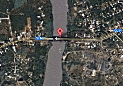 Cầu Sêrêpôk bắc qua dòng sông lớn nhất Tây Nguyên. Ảnh Google Map.